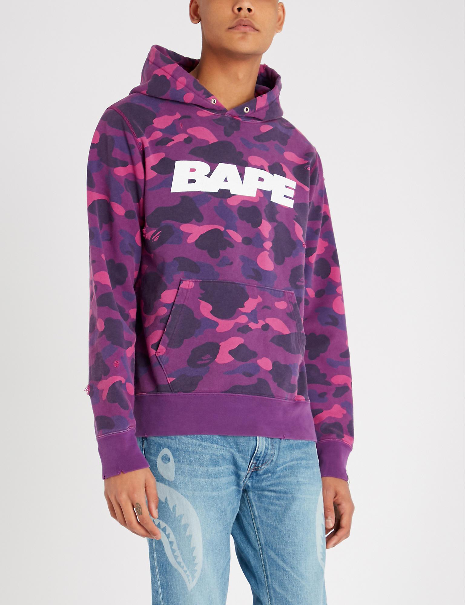 bathing ape pink camo hoodie