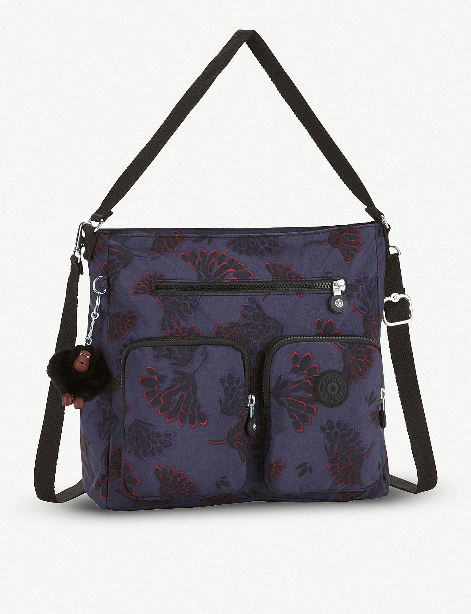 Kipling Synthetic Tasmo Printed Nylon Medium Crossbody Bag in Floral Night (Blue) Lyst