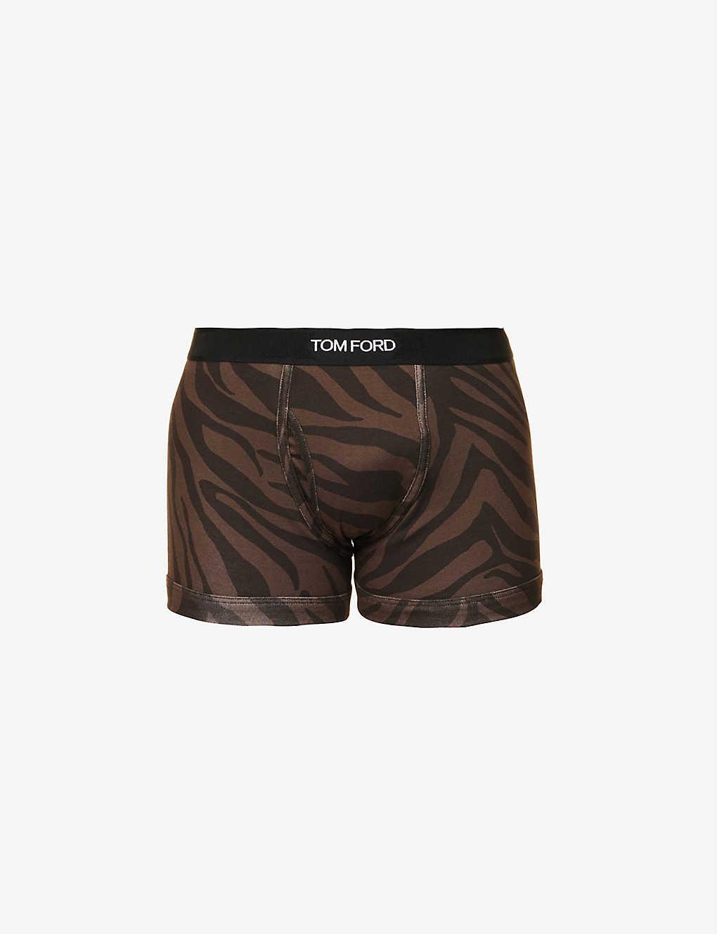 Tom Ford Tiger Stripe Stretch-cotton Boxers in White for Men | Lyst