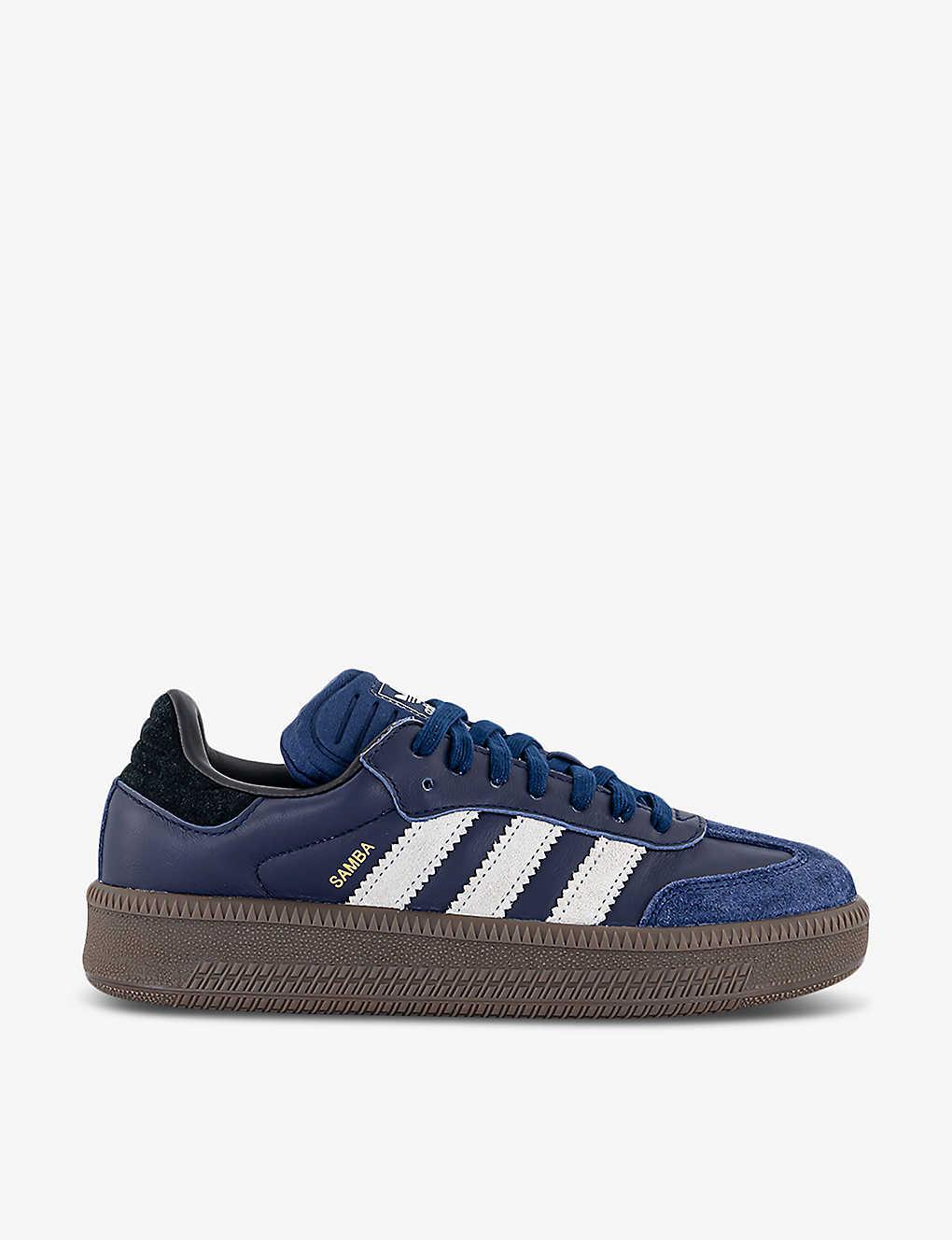 adidas Dark Gum Samba Xlg Leather And Suede Low Top Trainers in Blue for Men Lyst UK