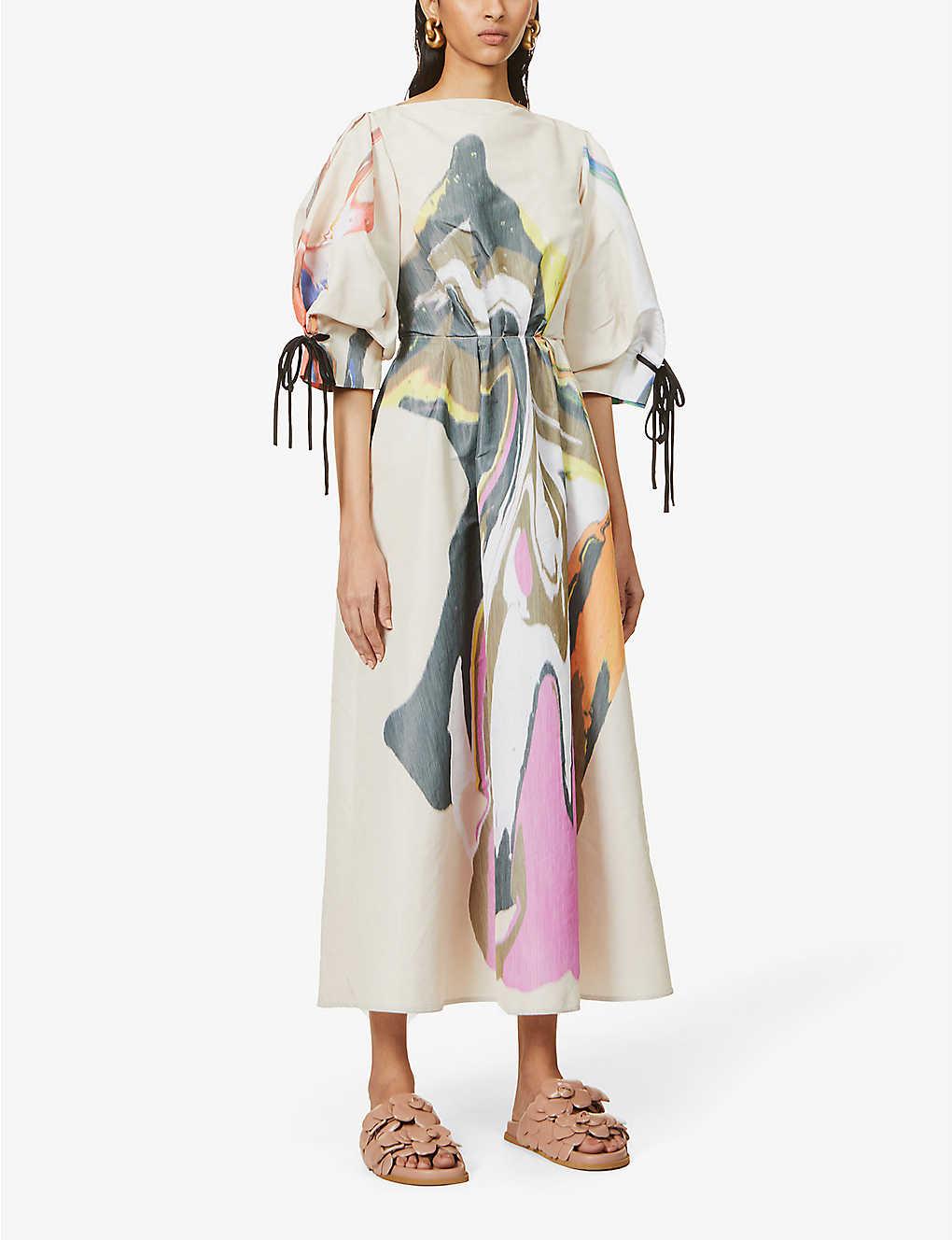 ROKSANDA Pheodora Printed Woven Midi Dress | Lyst