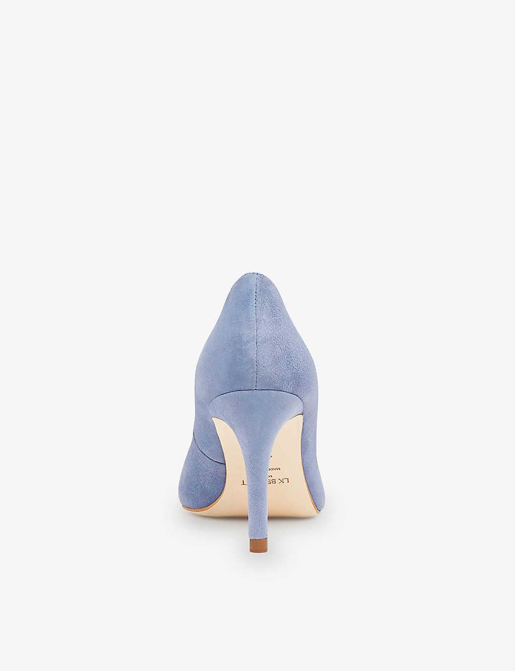 LK Bennett Floret Pointed-toe Suede Courts in Blue | Lyst
