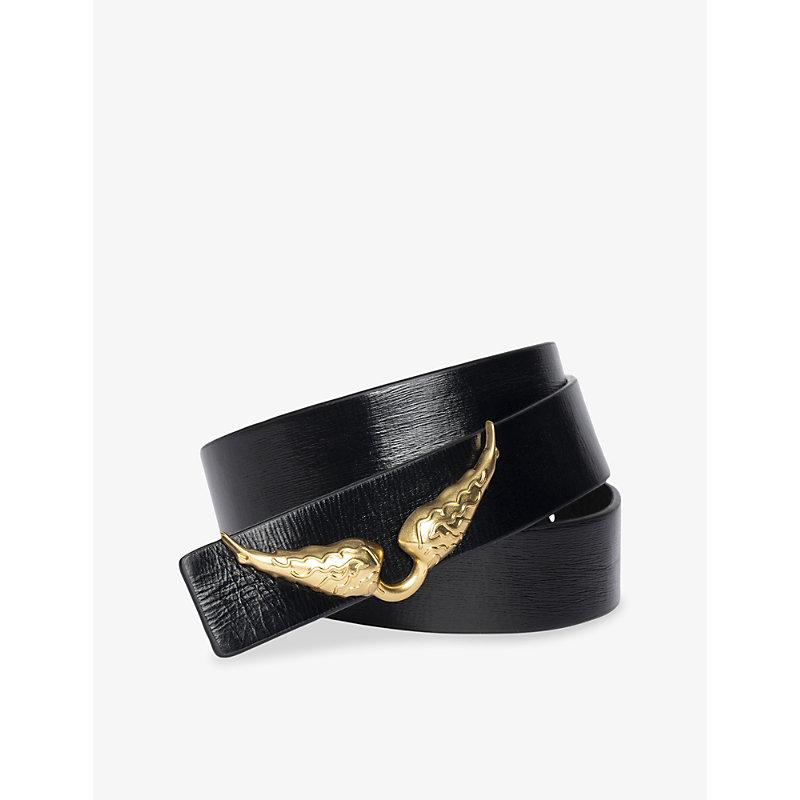ZV Initial Belt in Black Leather | Zadig&Voltaire
