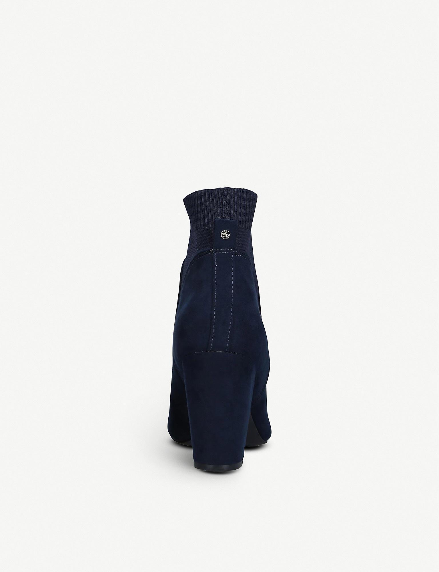 Kurt Geiger Navy Block Heel Ankle Boots 