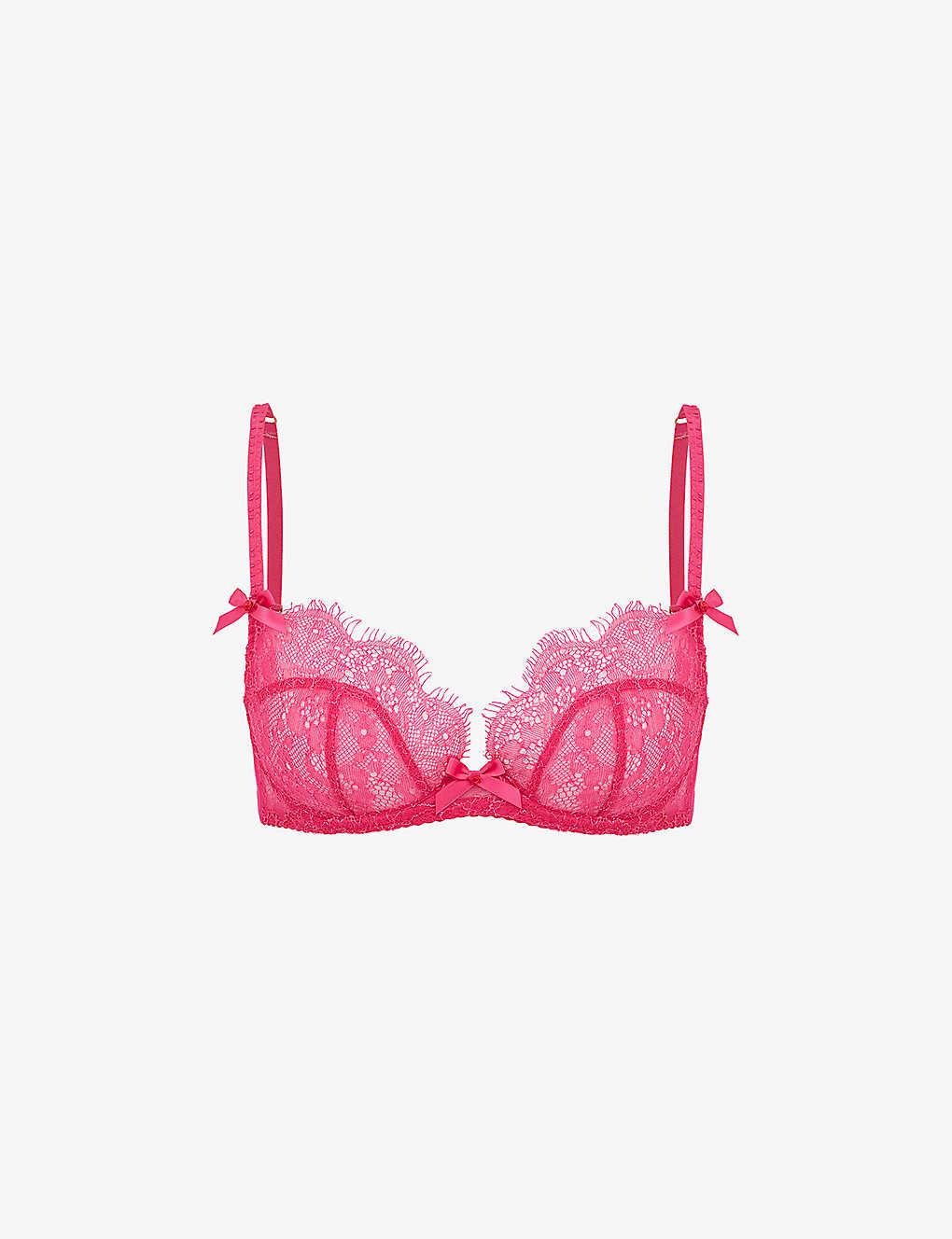 Agent Provocateur Lorna Plunge Lace Underwired Bra in Pink | Lyst