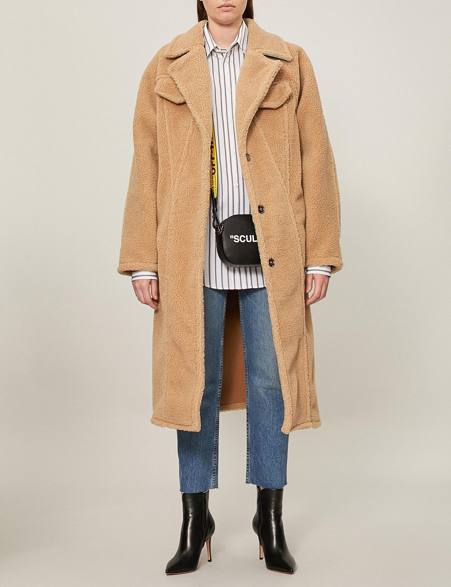 off white teddy coat