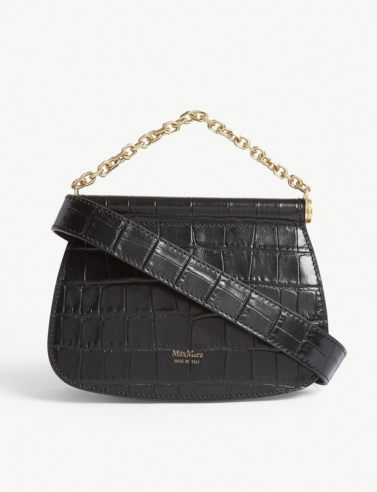 Max Mara Leather Crossbody Bag in Black Lyst