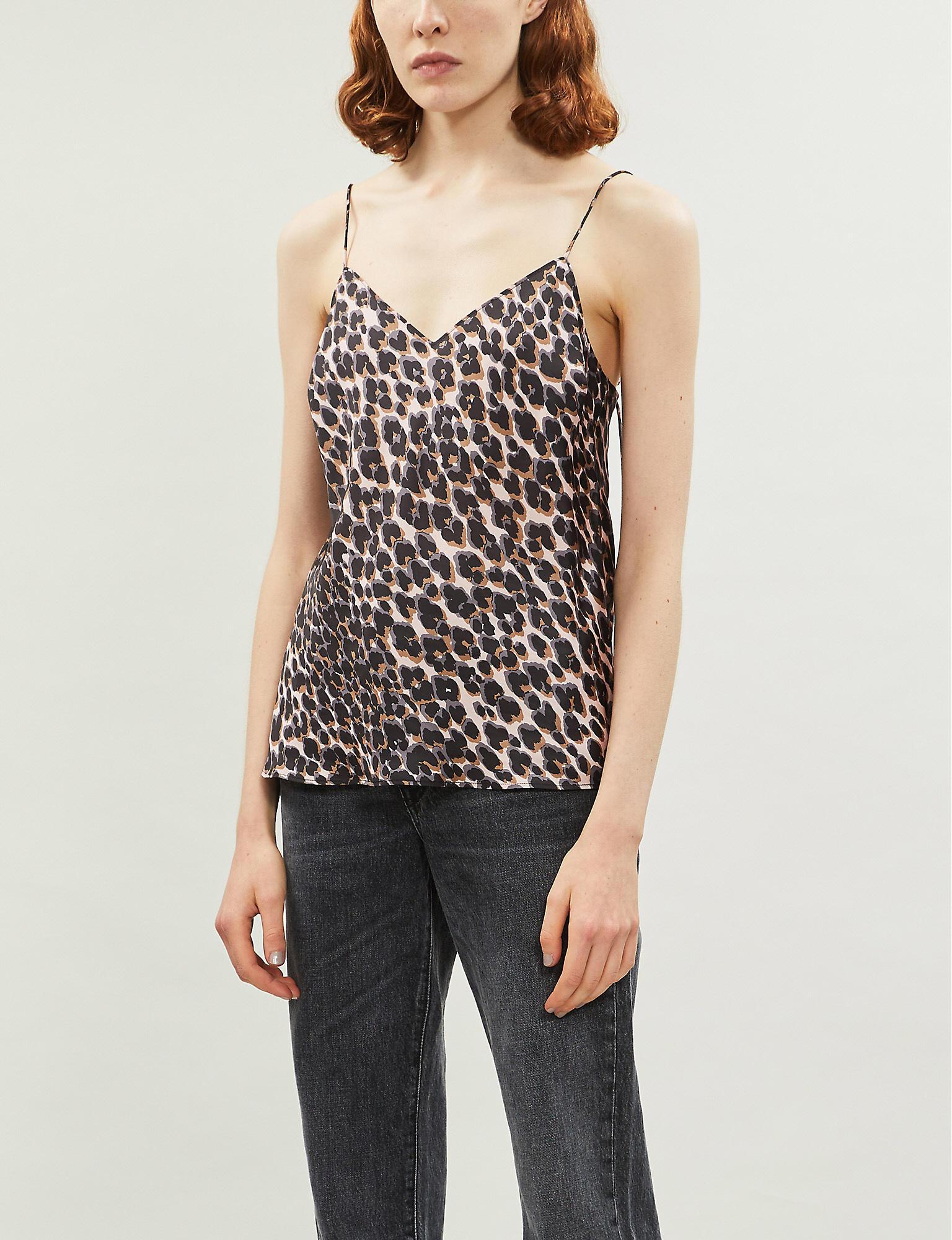 leopard satin cami