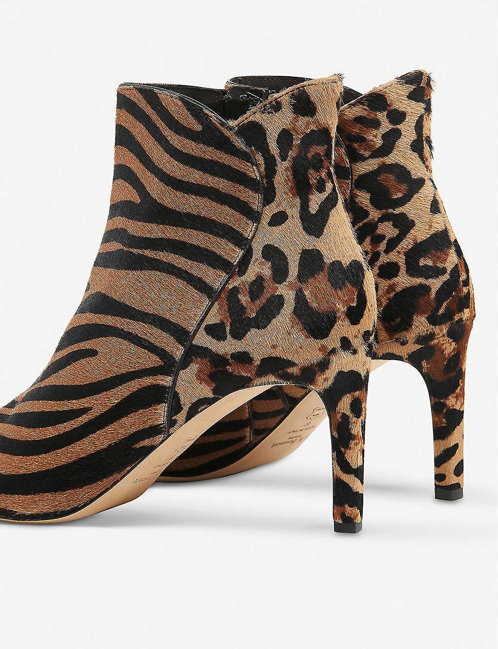 lk bennett leopard print boots
