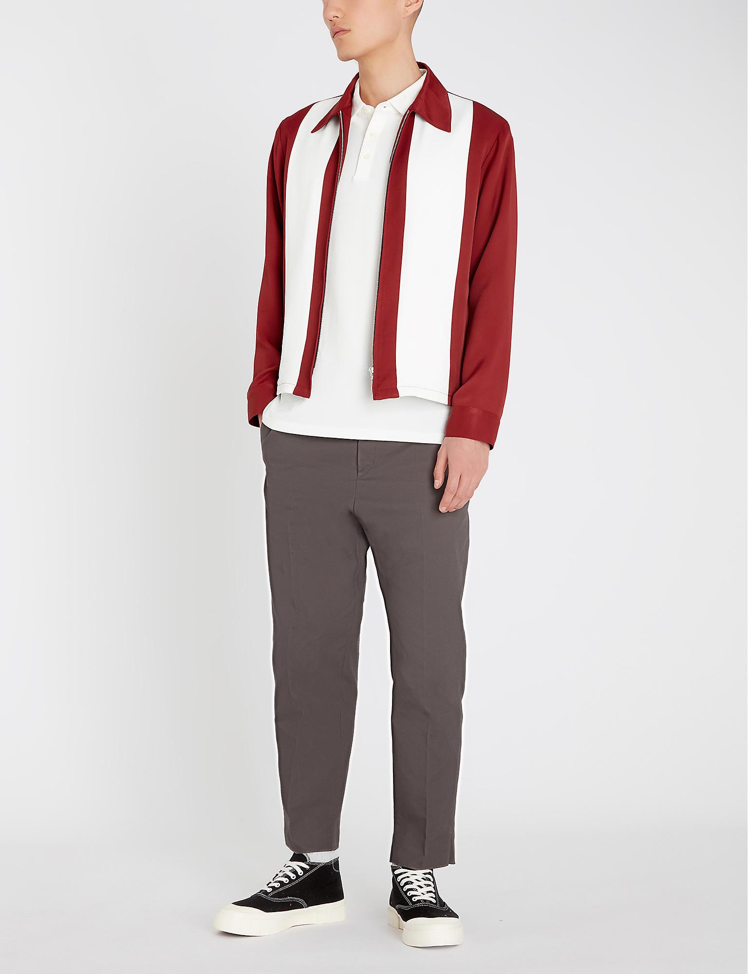 Sandro Synthetic Contrast Panel Bowling Jacket for Men - Lyst
