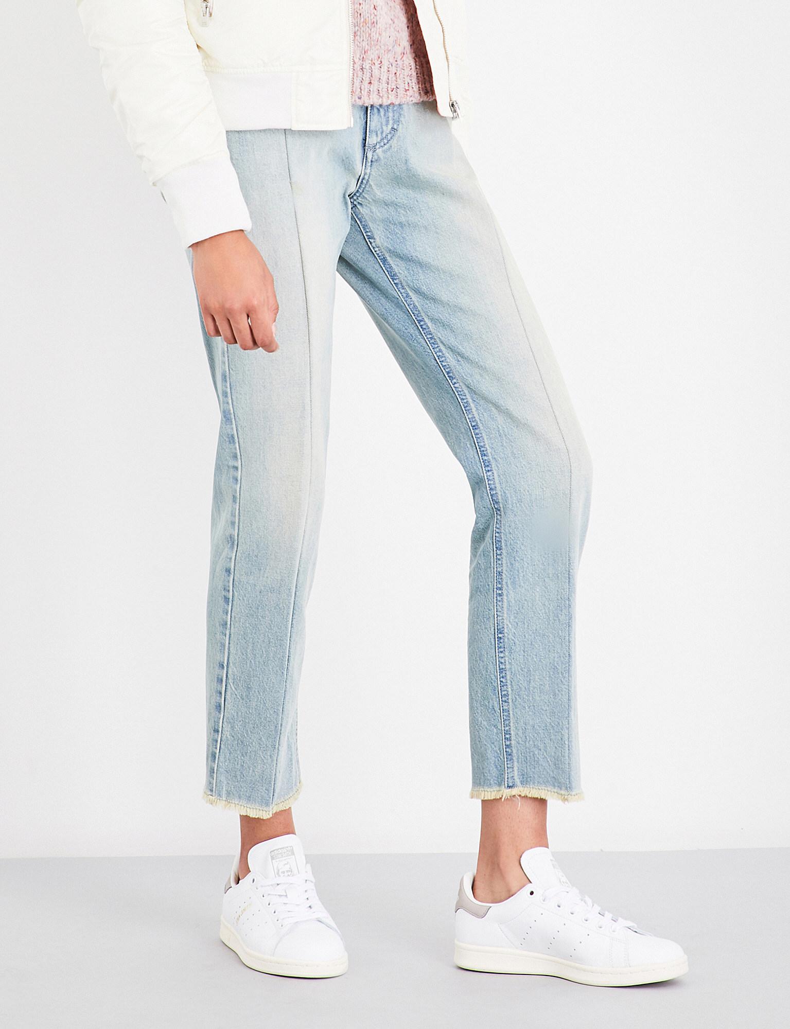 closed girlfriend jeans