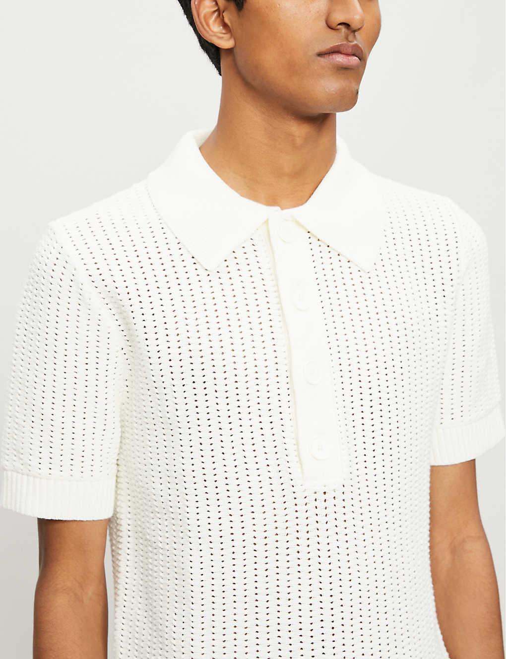 Sandro Pagnol Cotton-knit Polo Shirt in White for Men | Lyst