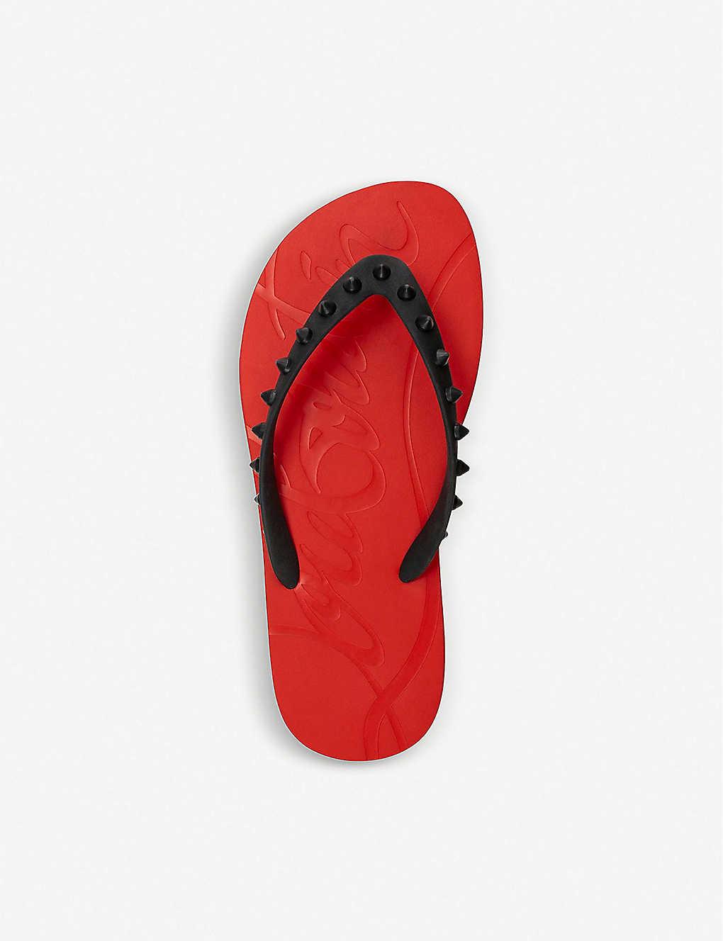 Christian Louboutin Loubi Flip Donna Flat Rubber in Red