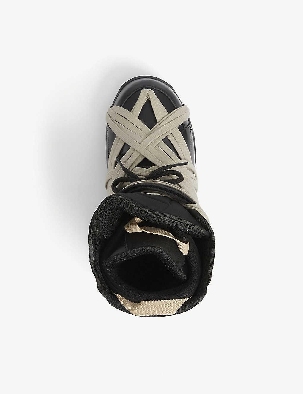Rick Owens Moncler + Amber Leather Snow Boots in Black for Rick Owens Moncler + Amber Leather Snow Boots in Black for