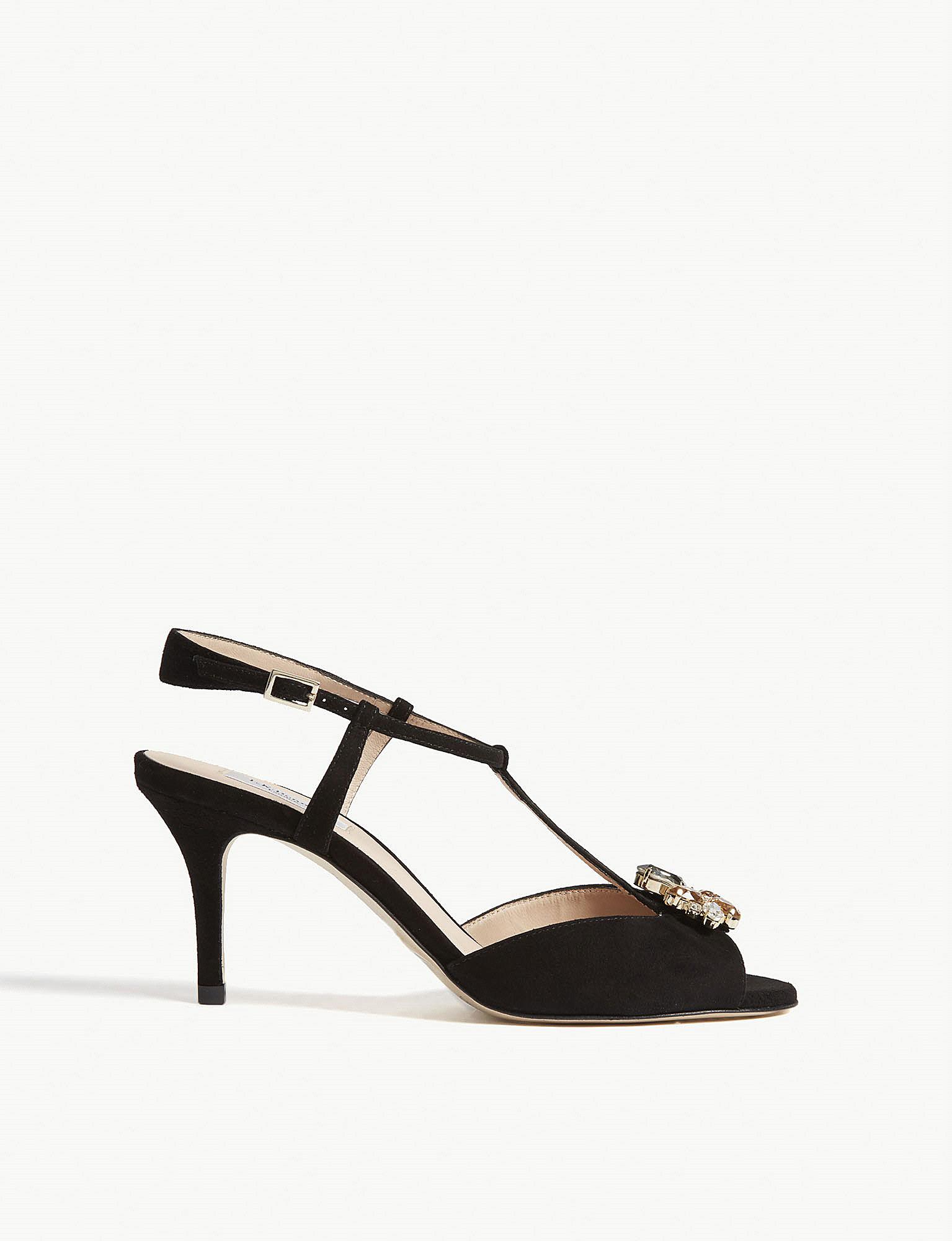 L.K.Bennett Yvette Formal Suede Sandals in Black - Lyst