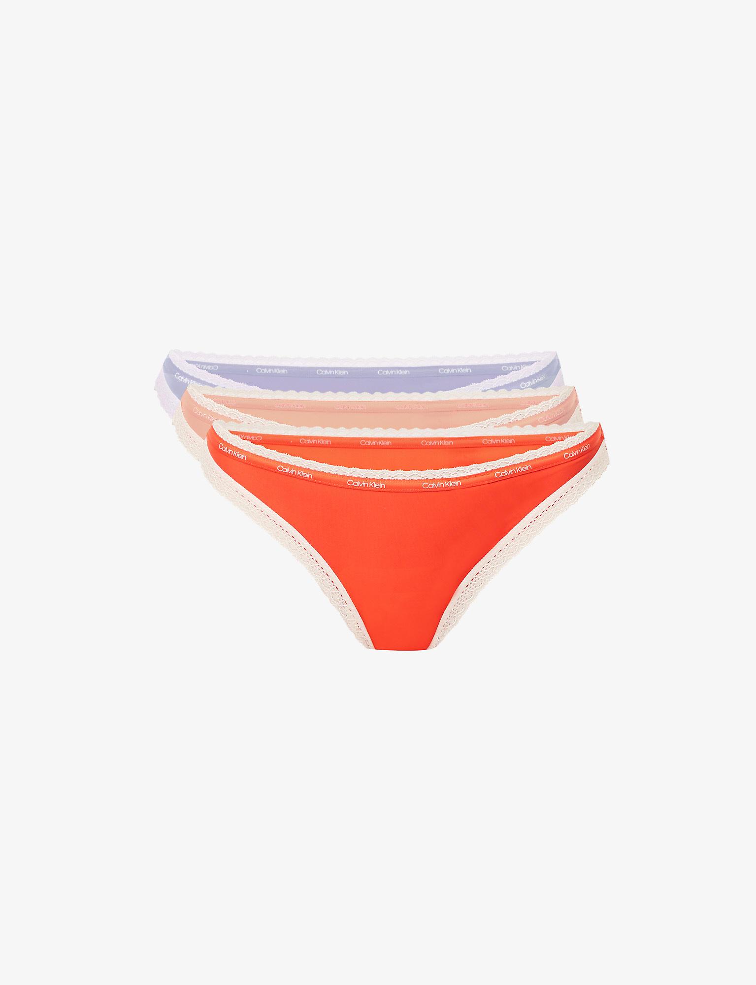 Calvin Klein Denim Bottoms Up Midrise Stretchjersey Thongs Pack Of