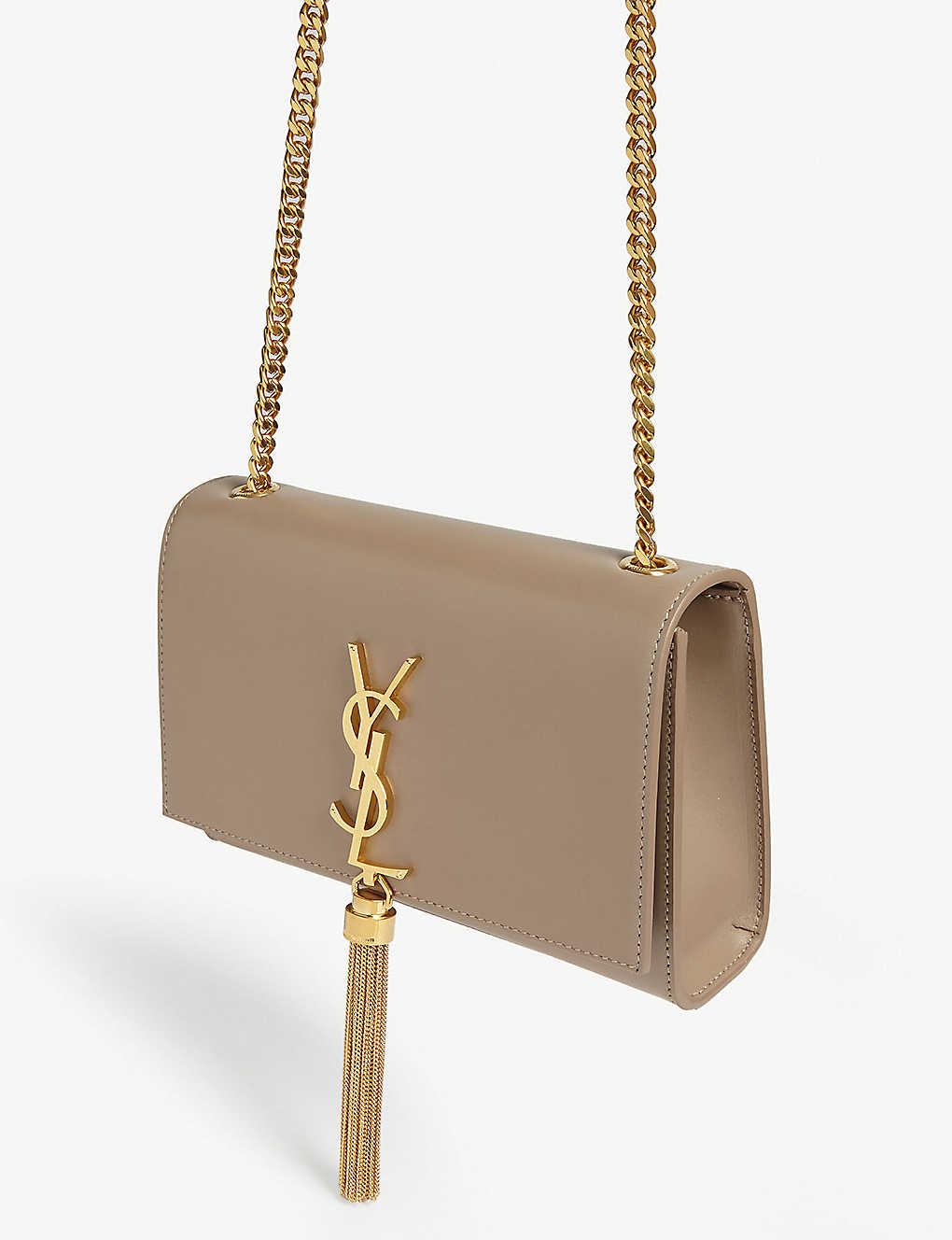 Ysl Saint Laurent slp Kate chain shoulder bag with tassels beige