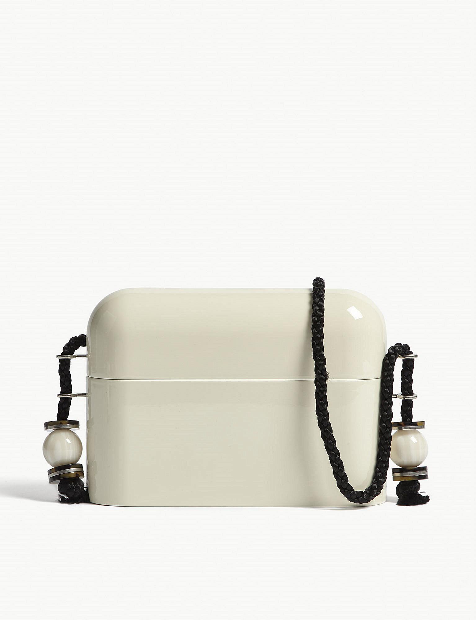 white evening clutch bag