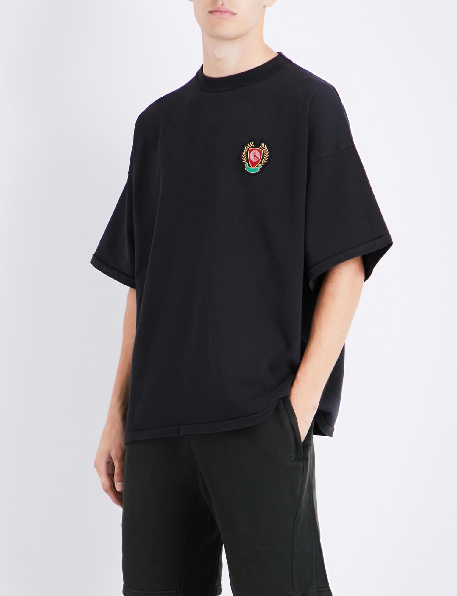 Yeezy Season 5 Badge-detail Cotton-jersey T-shirt in Black for Men | Lyst