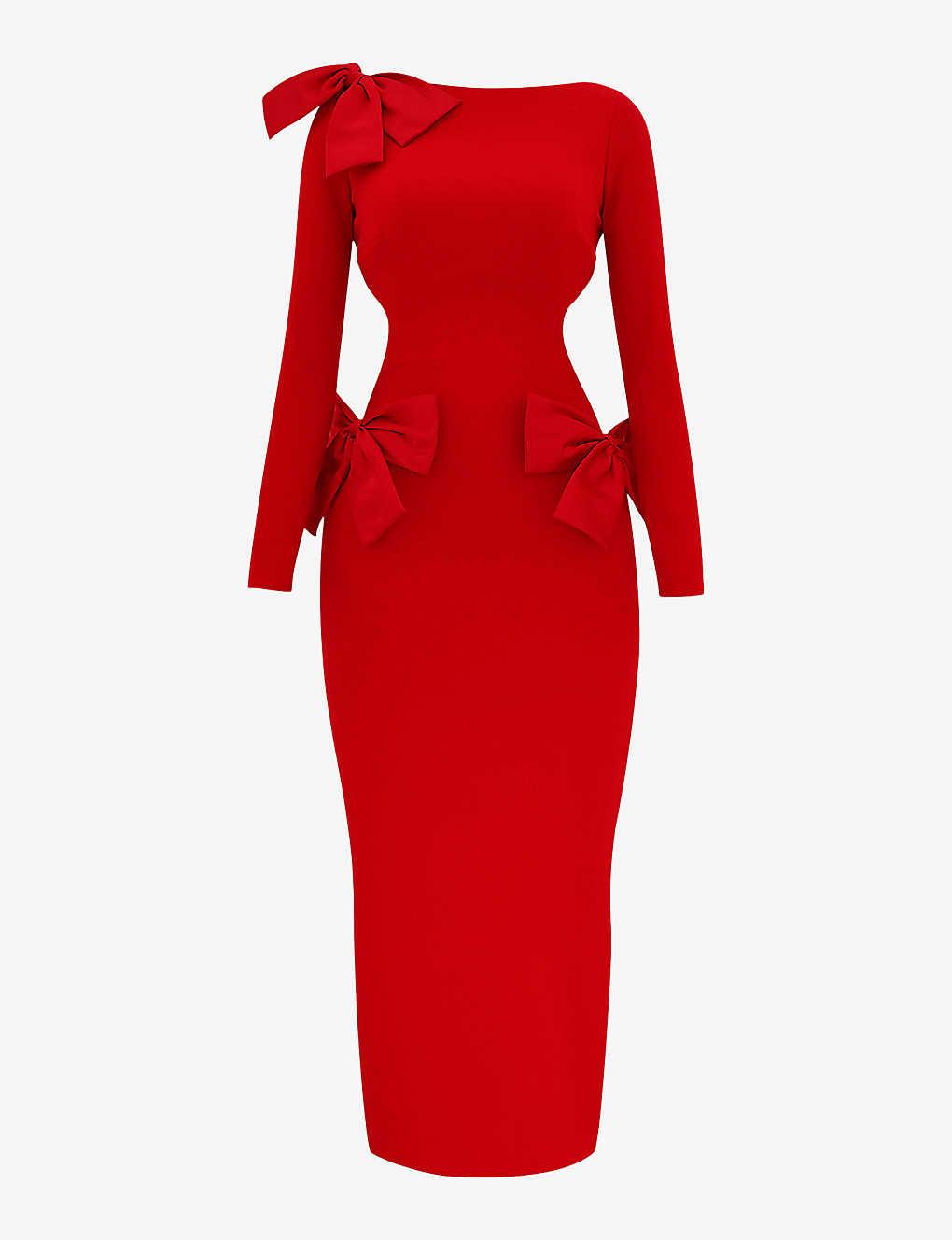 house of cb red bodycon dress Clemence High Neck Midi Dress | Cream | Dresses