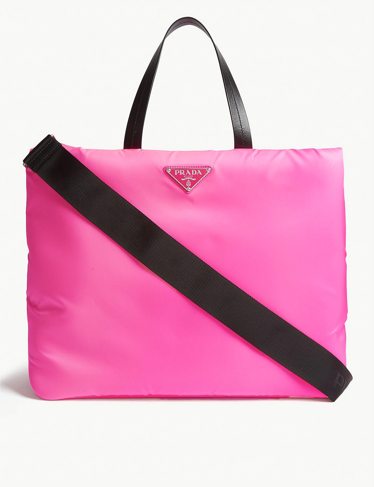 Prada Synthetic Neon Tote in Neon Pink 