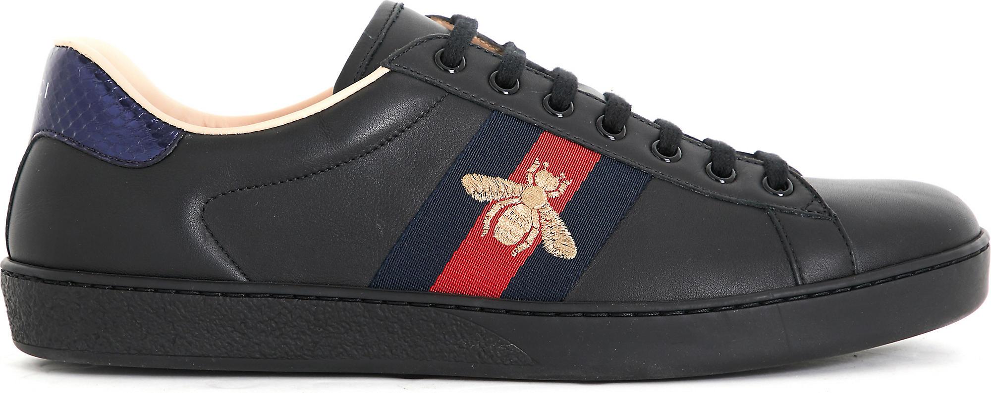 black gucci ace trainers