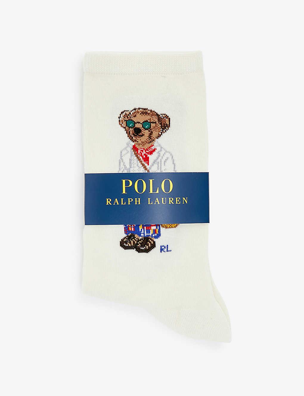 Polo Ralph Lauren Polo Bear Stretchcotton Blend Socks in White Lyst
