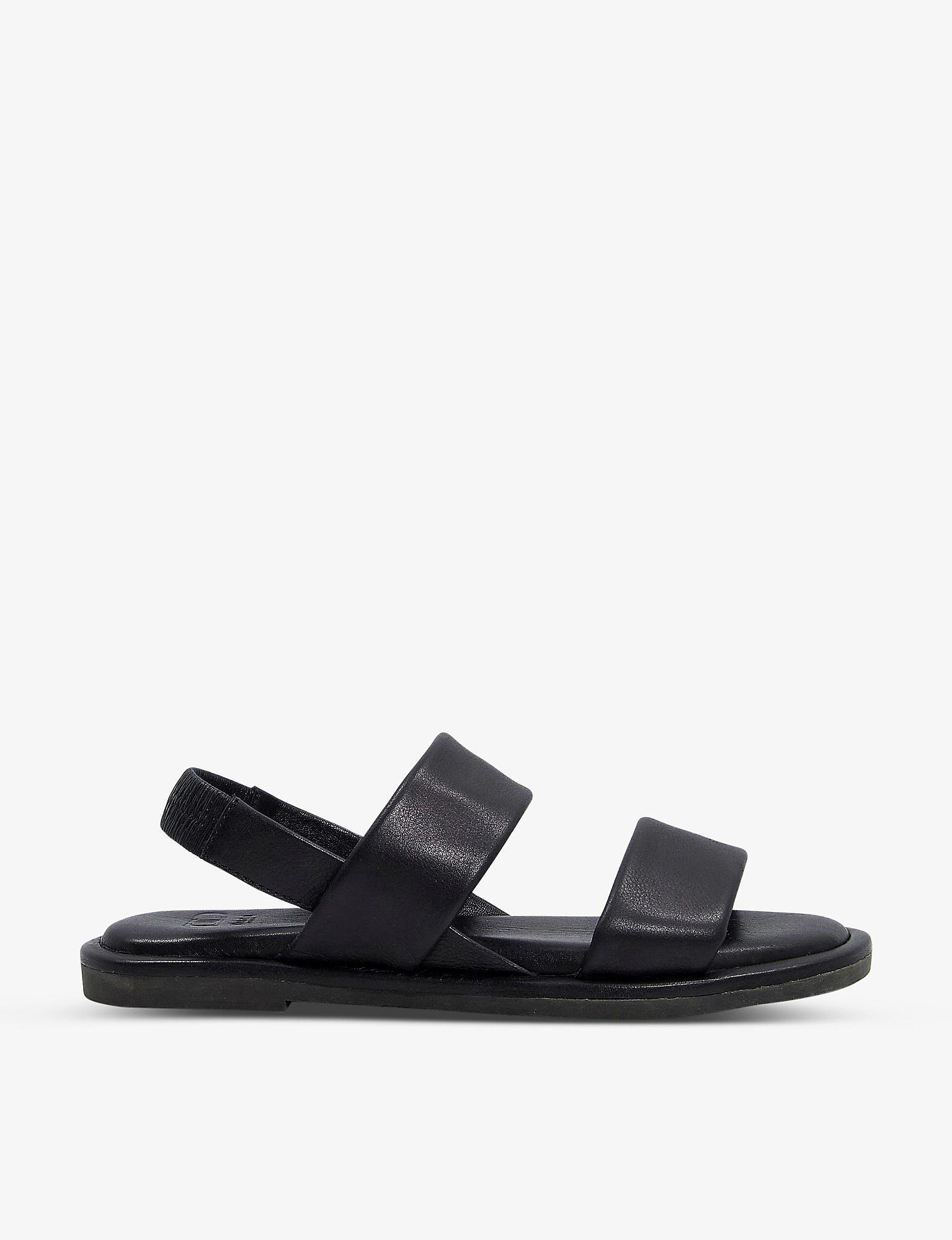 Dune Laude Double-strap Leather Sandals in Black-Leather (Black) | Lyst UK