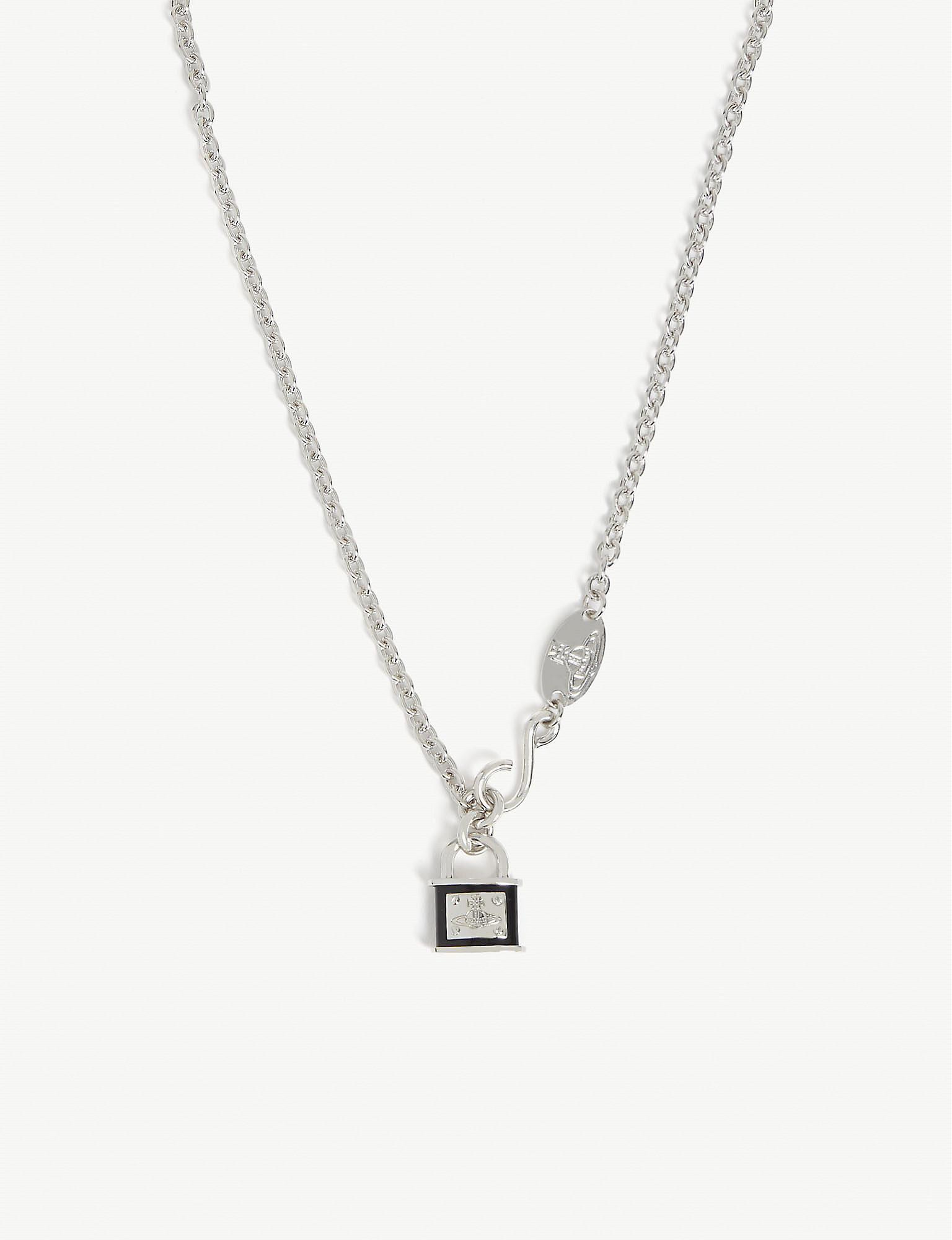 Vivienne westwood pearl lock necklace deals