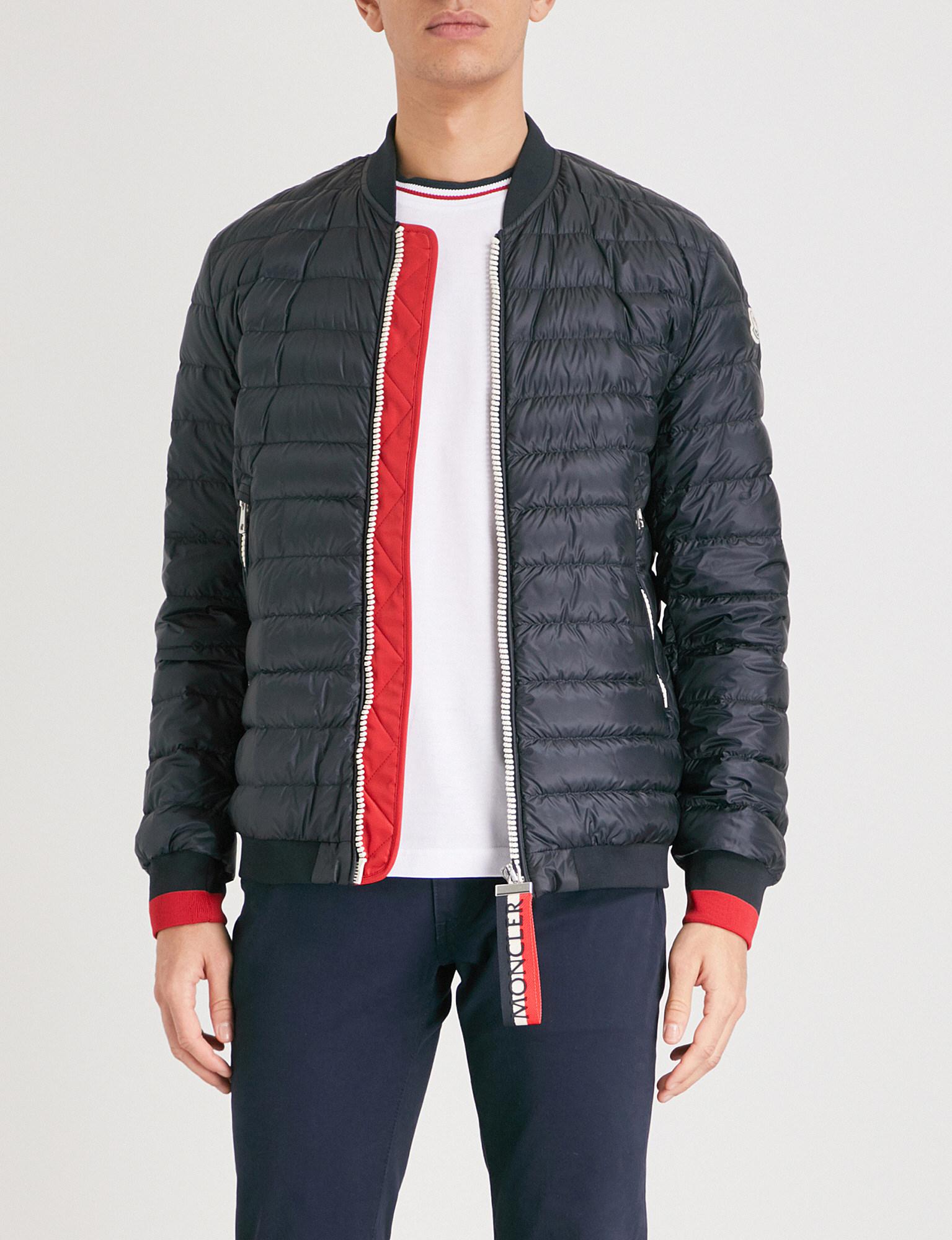 Moncler Deneb Quilted Shell-down Bomber Jacket in Navy (Blue) for Men - Lyst