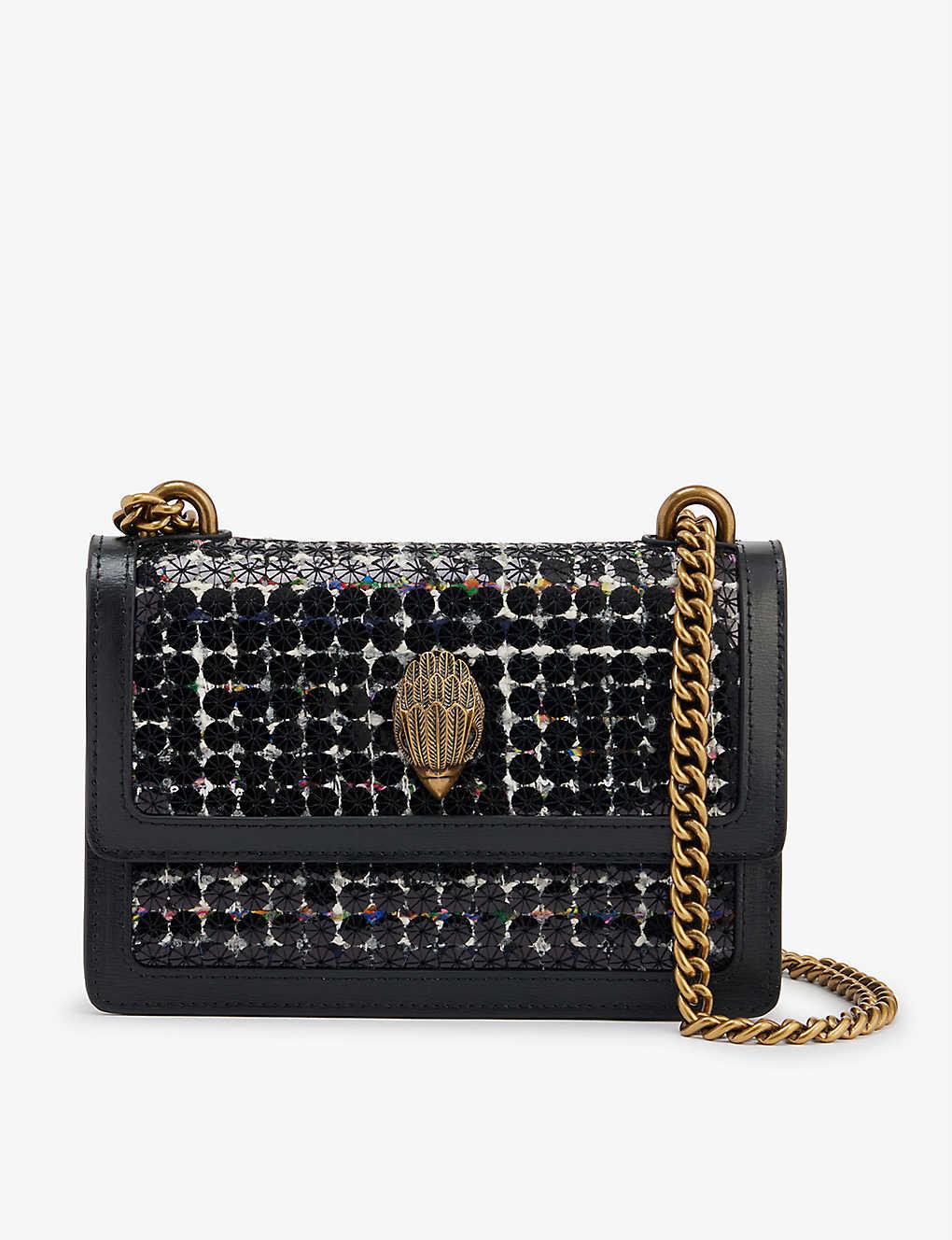 Kurt Geiger Shoreditch Small Sequinembellished Leather Crossbody Bag in Black Lyst