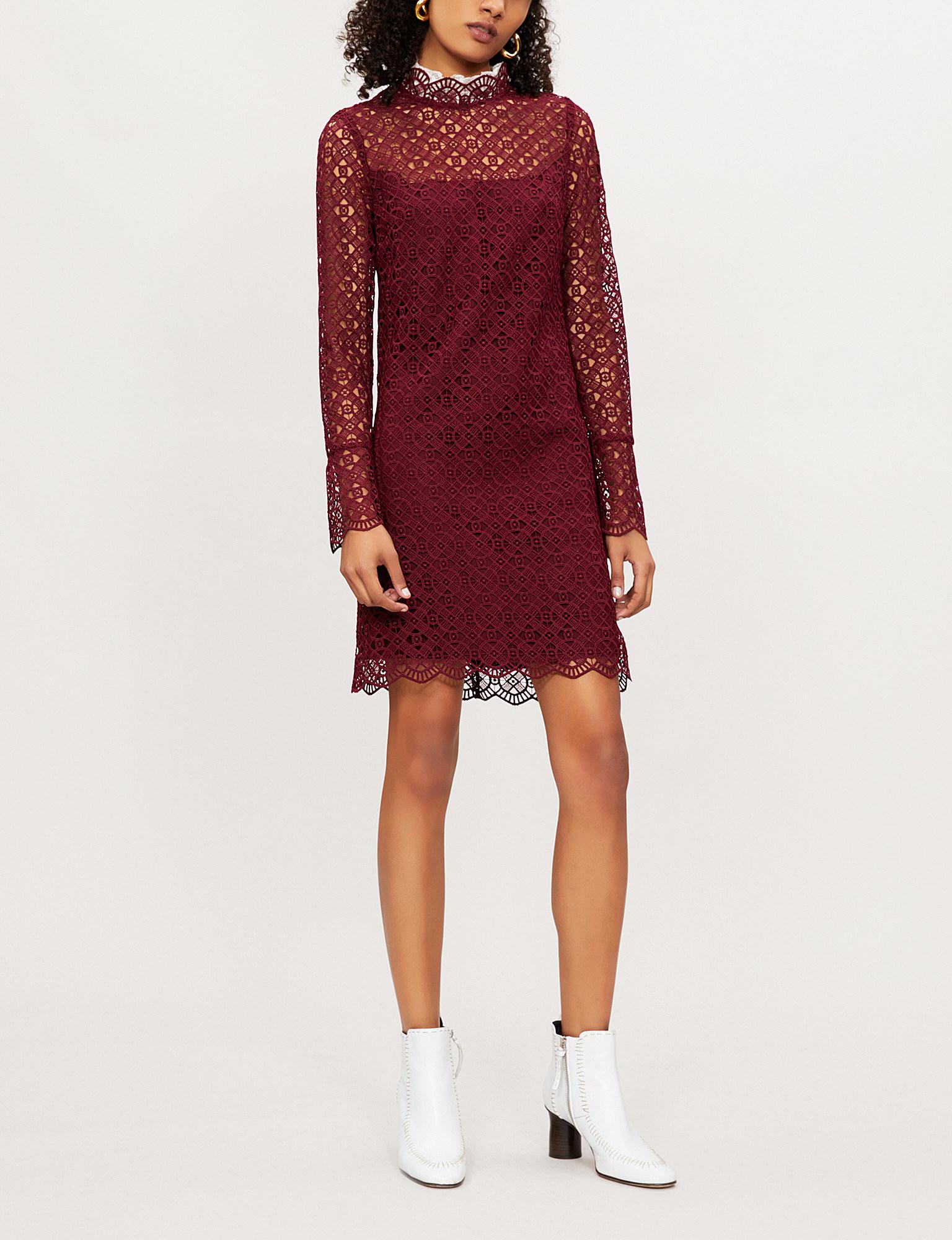 sandro burgundy dress