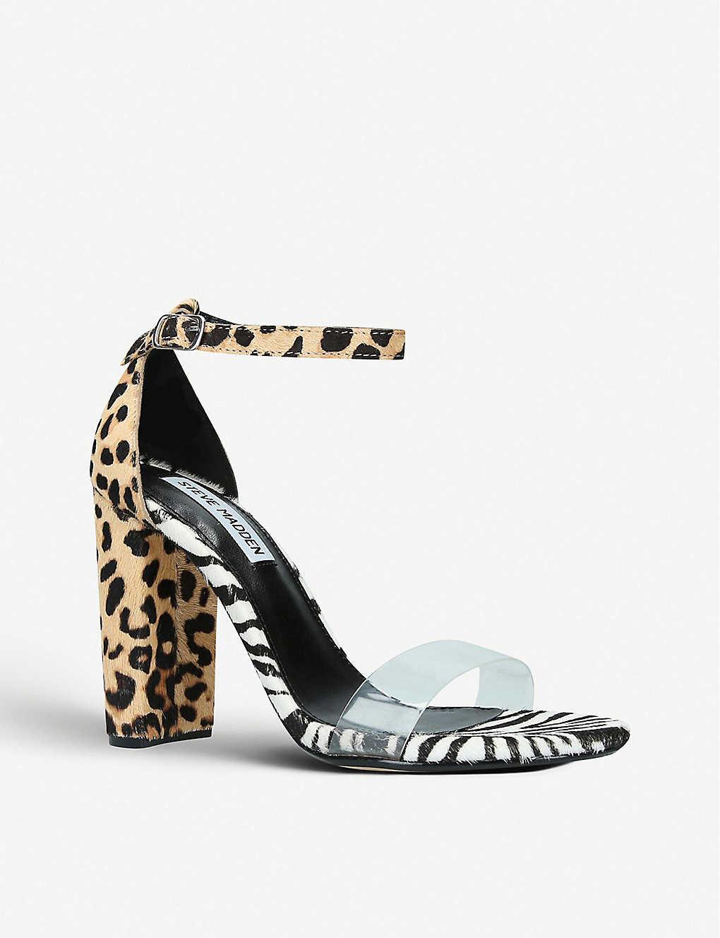 Steve Madden Carrson Leopard And Zebra-print Faux-leather Heeled Sandals |  Lyst