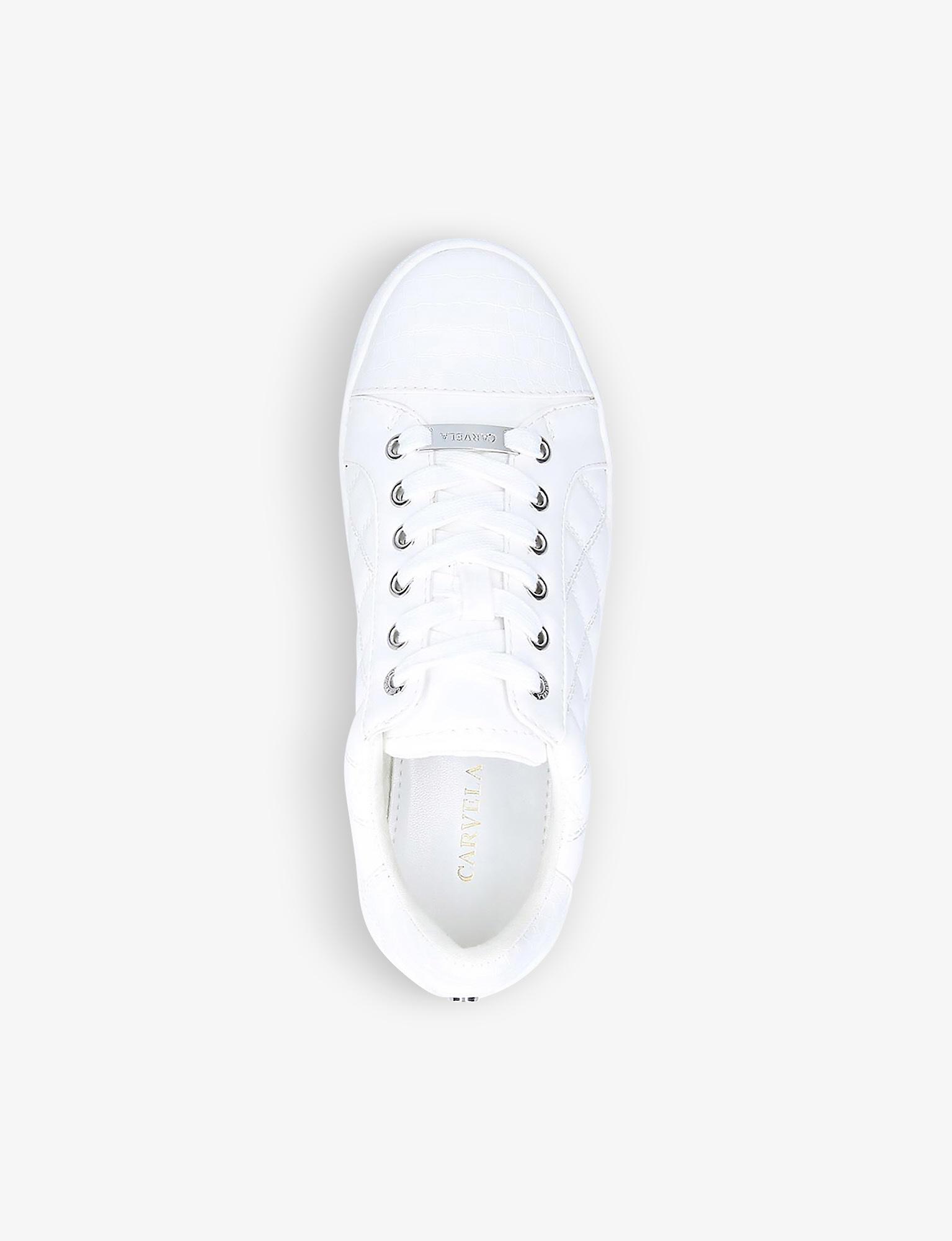 Carvela Kurt Geiger Jeo Diamante-detail Quilted Trainers in White | Lyst UK