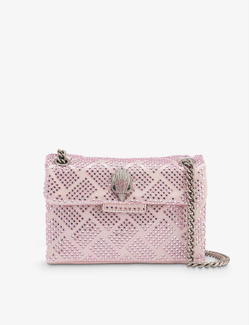 Kurt Geiger Kensington Mini Crystal-embellished Woven Cross-body Bag in ...