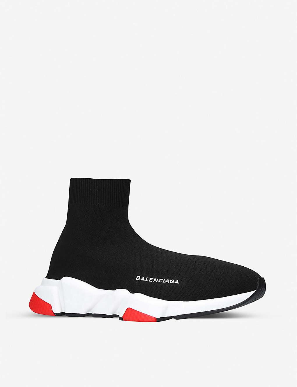 Balenciaga Synthetic Speed Stretch-knit Trainers in Black/Red/White ...