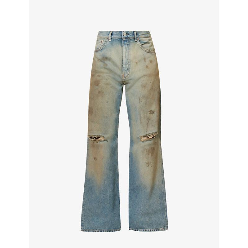 Acne Studios Penicillin Distressed Relaxed-fit Jeans in Gray for Men | Lyst