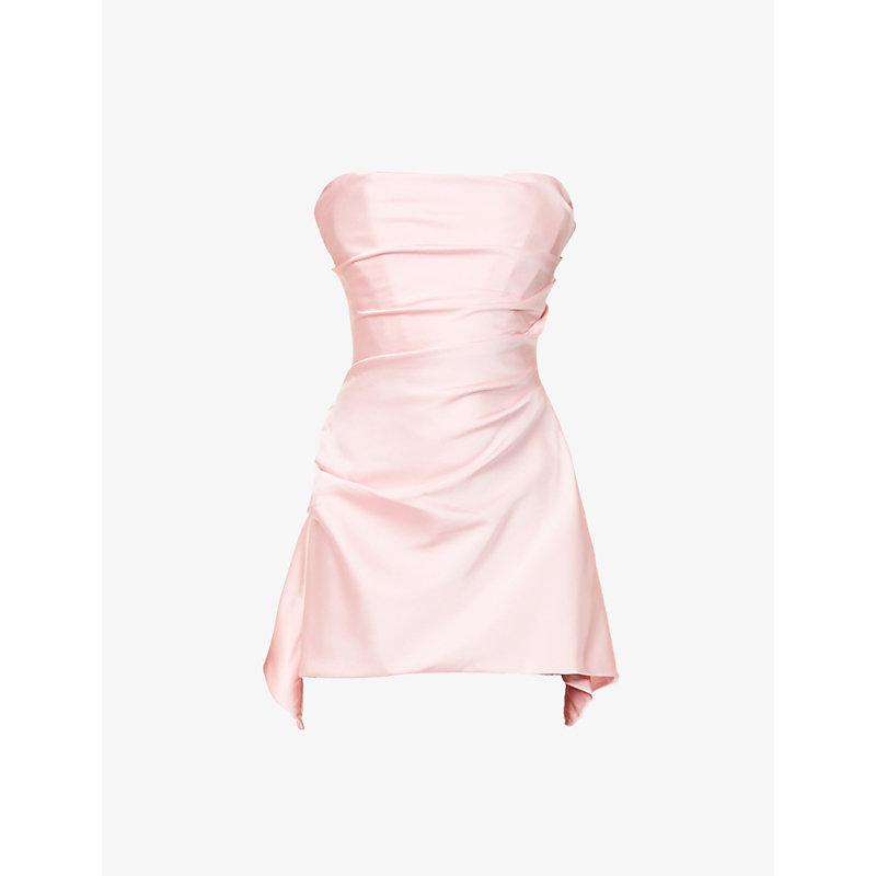 House Of Cb Jasmine Strapless Cotton-Blend Mini Dress in Pink | Lyst