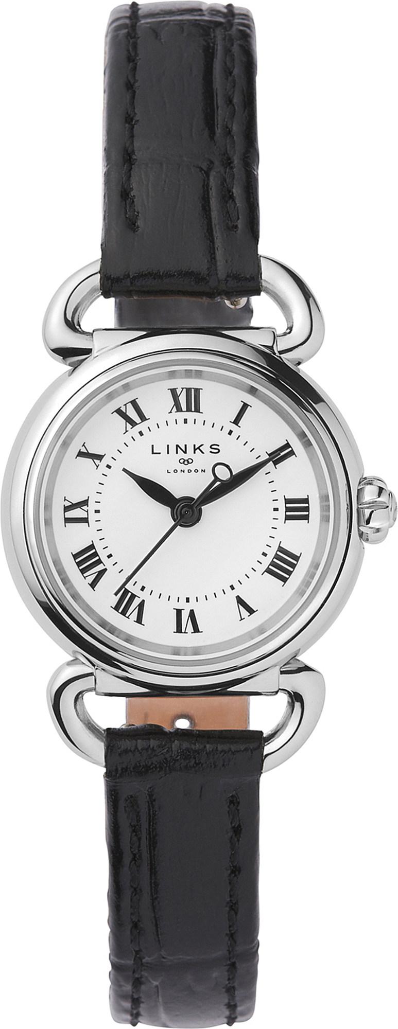 Links Of London 6010 2169 Driver Mini Stainless Steel And Leather Watch In Black Lyst