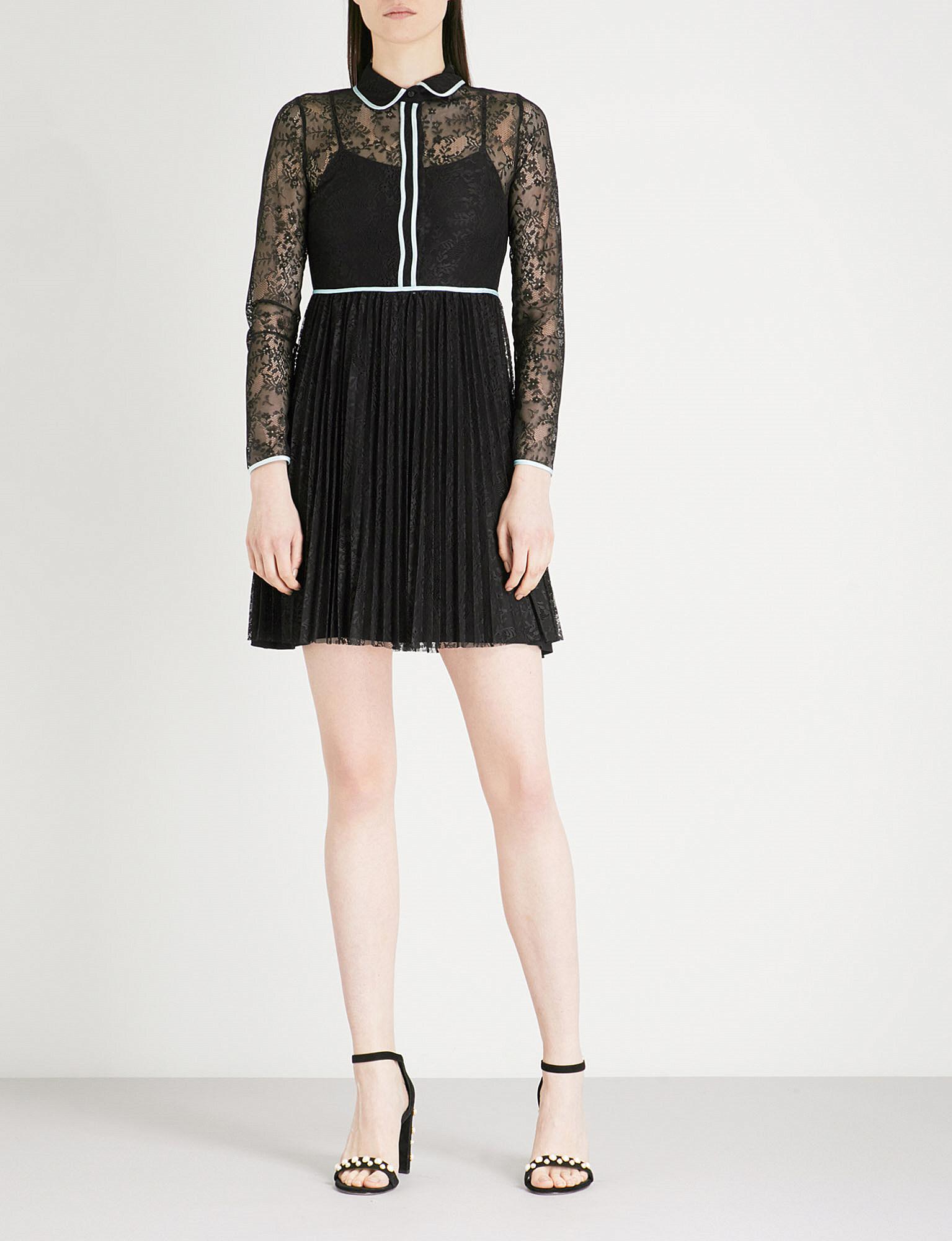 Maje black lace dress sales