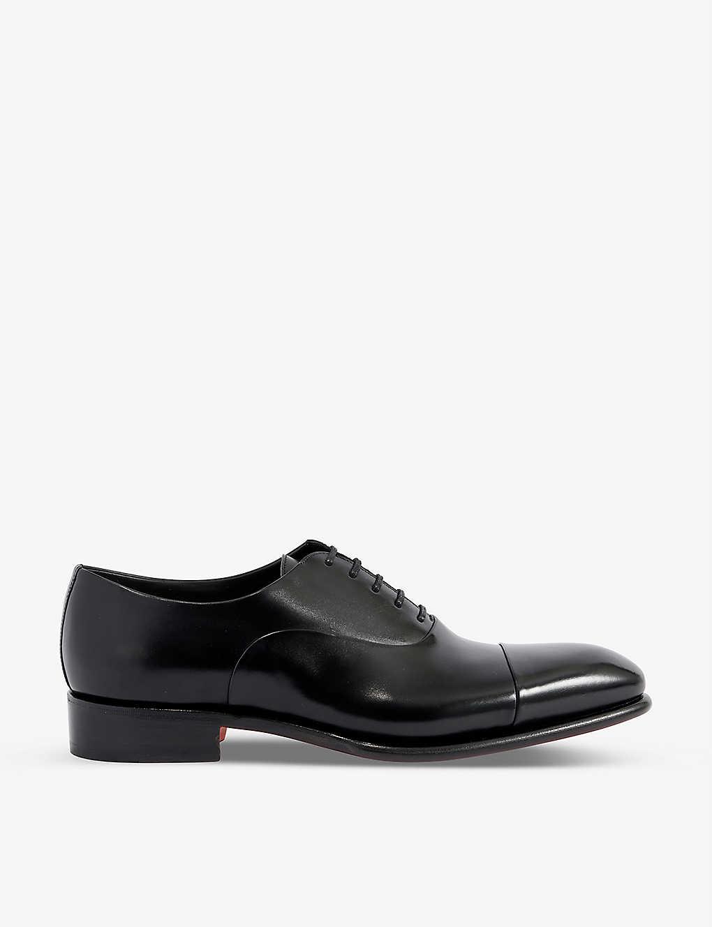 Santoni Carter Cap-toe Leather Oxford Shoes in Black for Men | Lyst