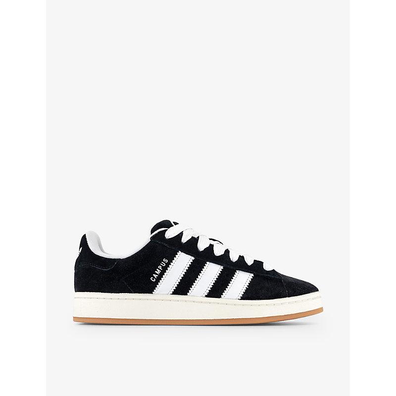 adidas Campus Brand-stripe Suede Low-top Trainers in Black | Lyst