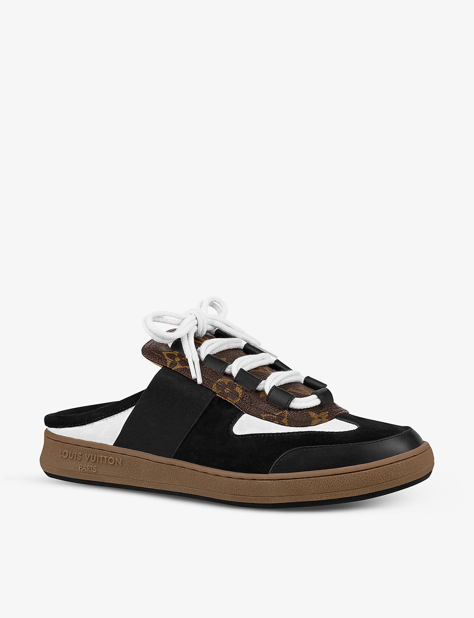 Louis Vuitton Lous Open back Suede And Leather Trainers Lyst