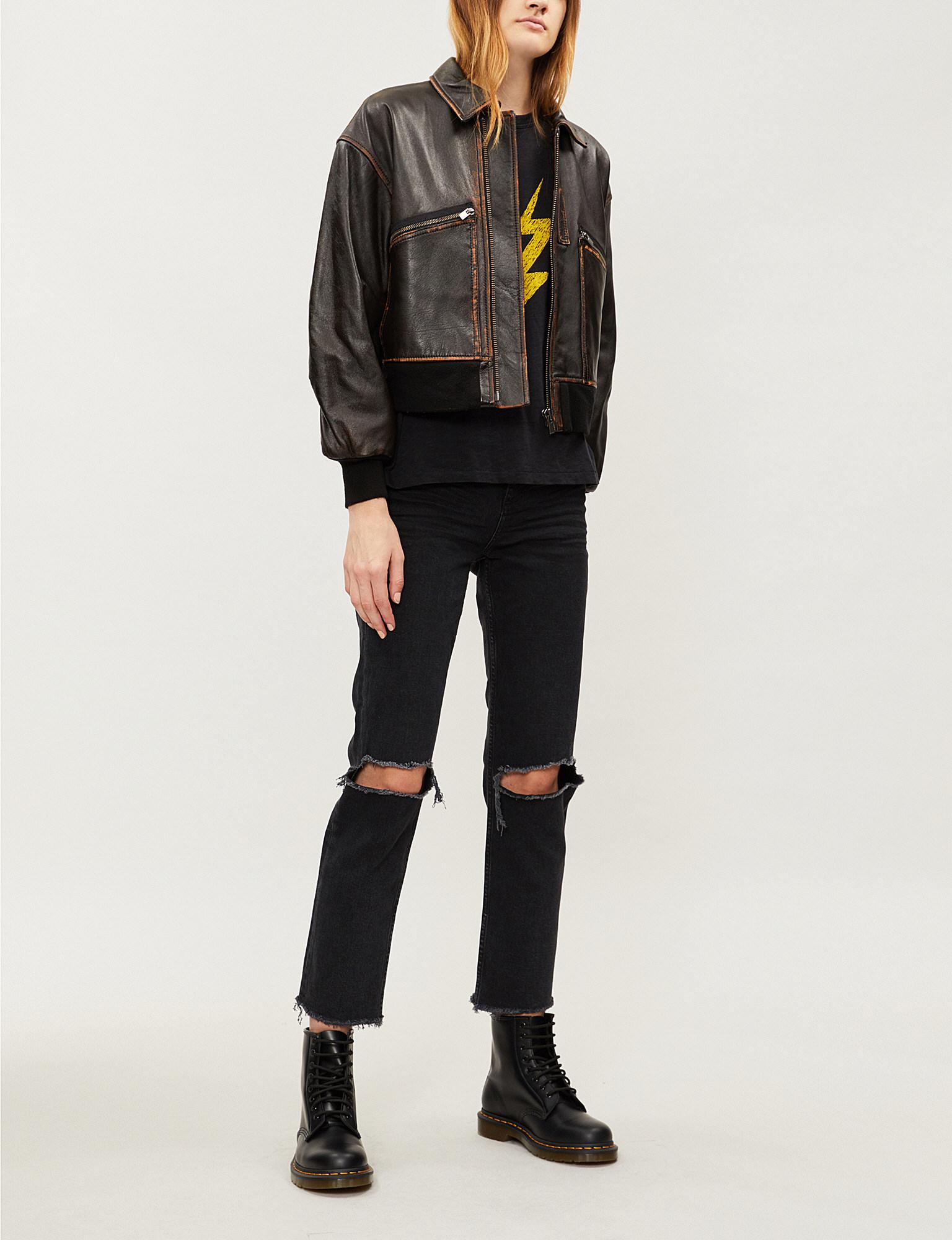 Leather Bomber Jacket