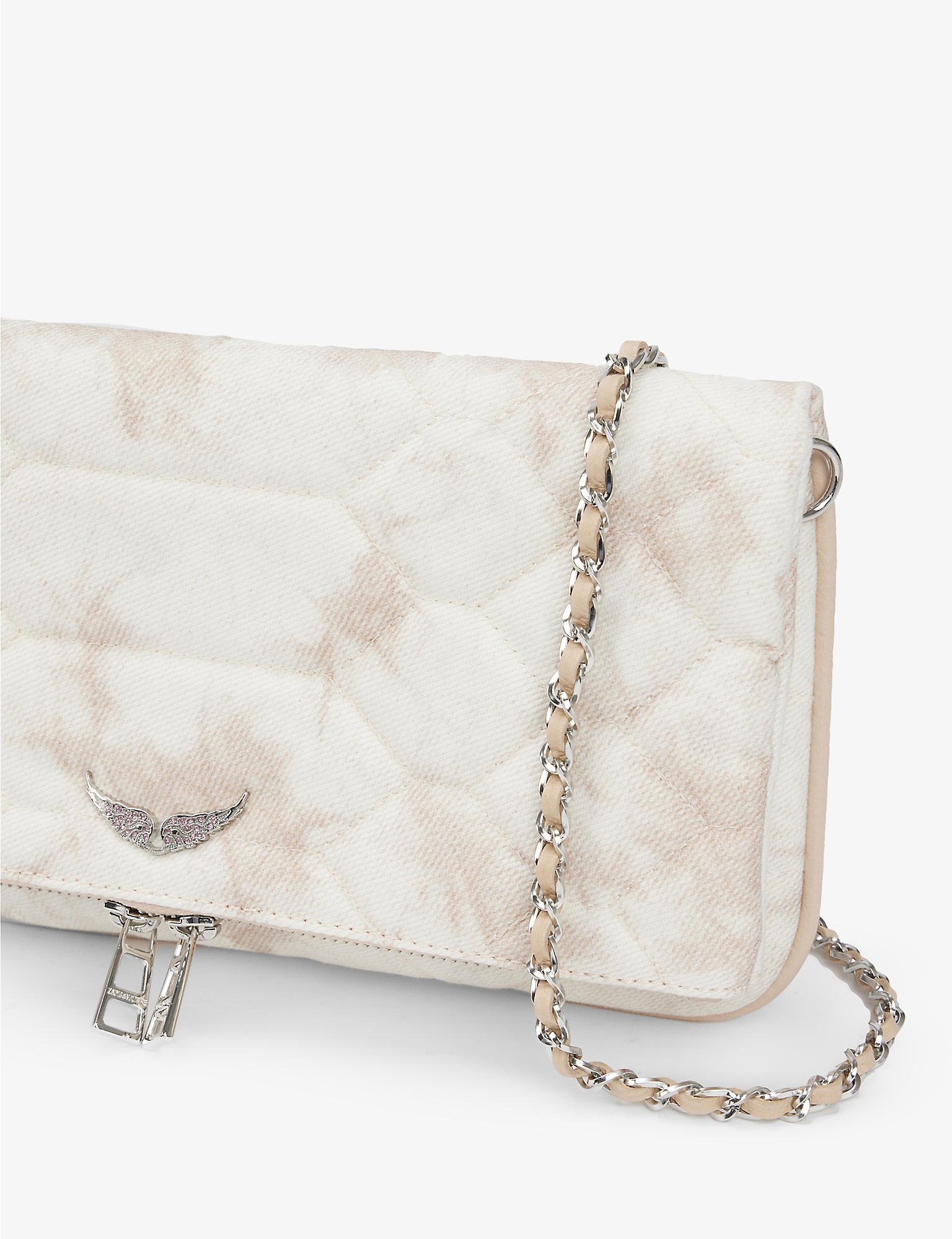 Zadig & Voltaire Rock Quilted Canvas And Leather Shoulder Bag in Natural |  Lyst