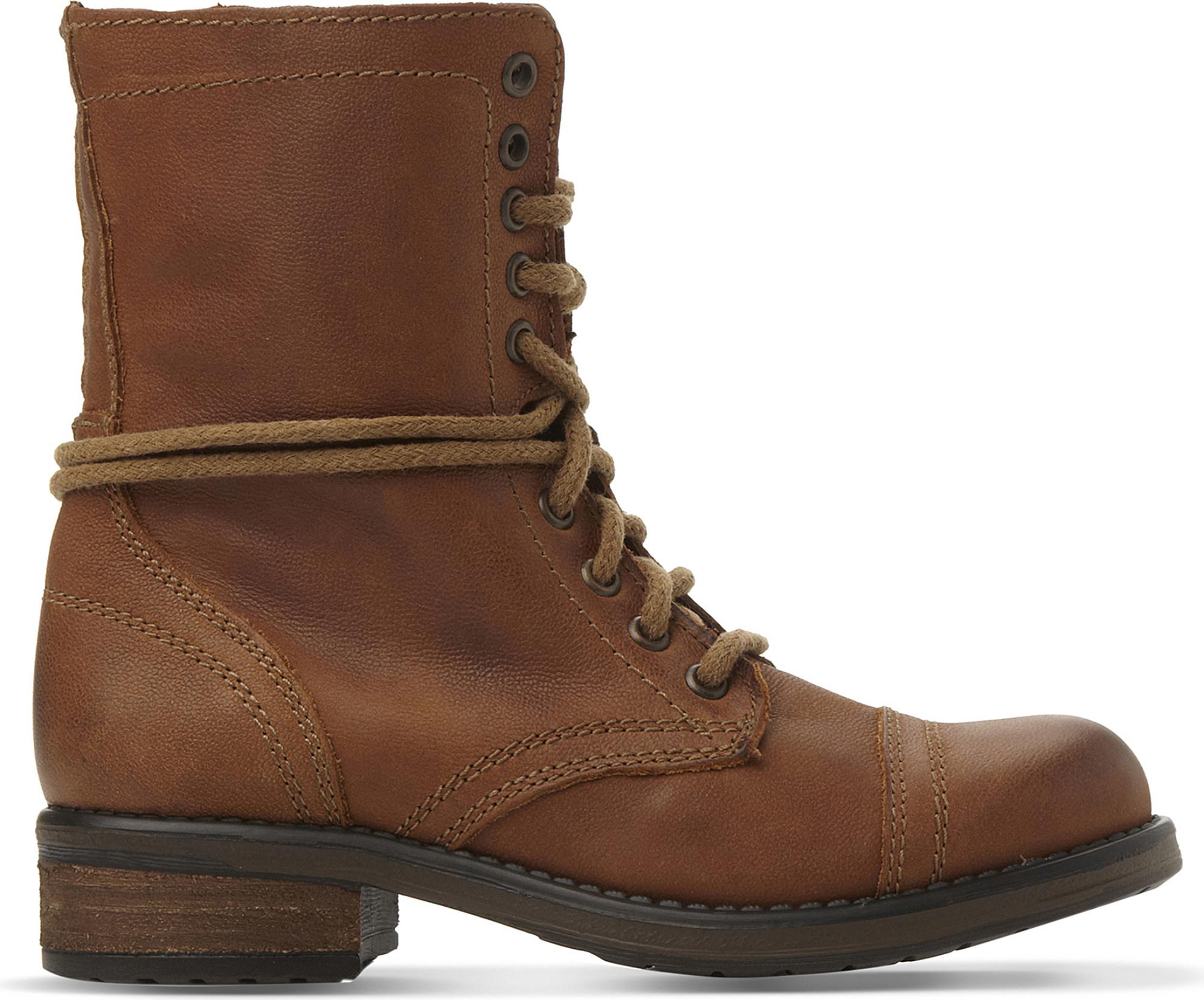Steve Madden Troopa 2.0 Leather Ankle Boots in Tan-Leather (Brown) - Lyst