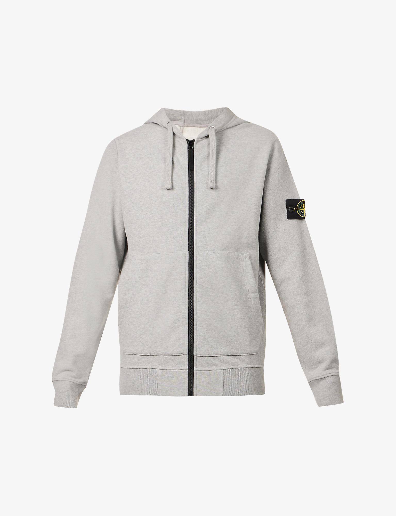 Stone Island Logo-patch Regular-fit Cotton-jersey Hoody for Men | Lyst