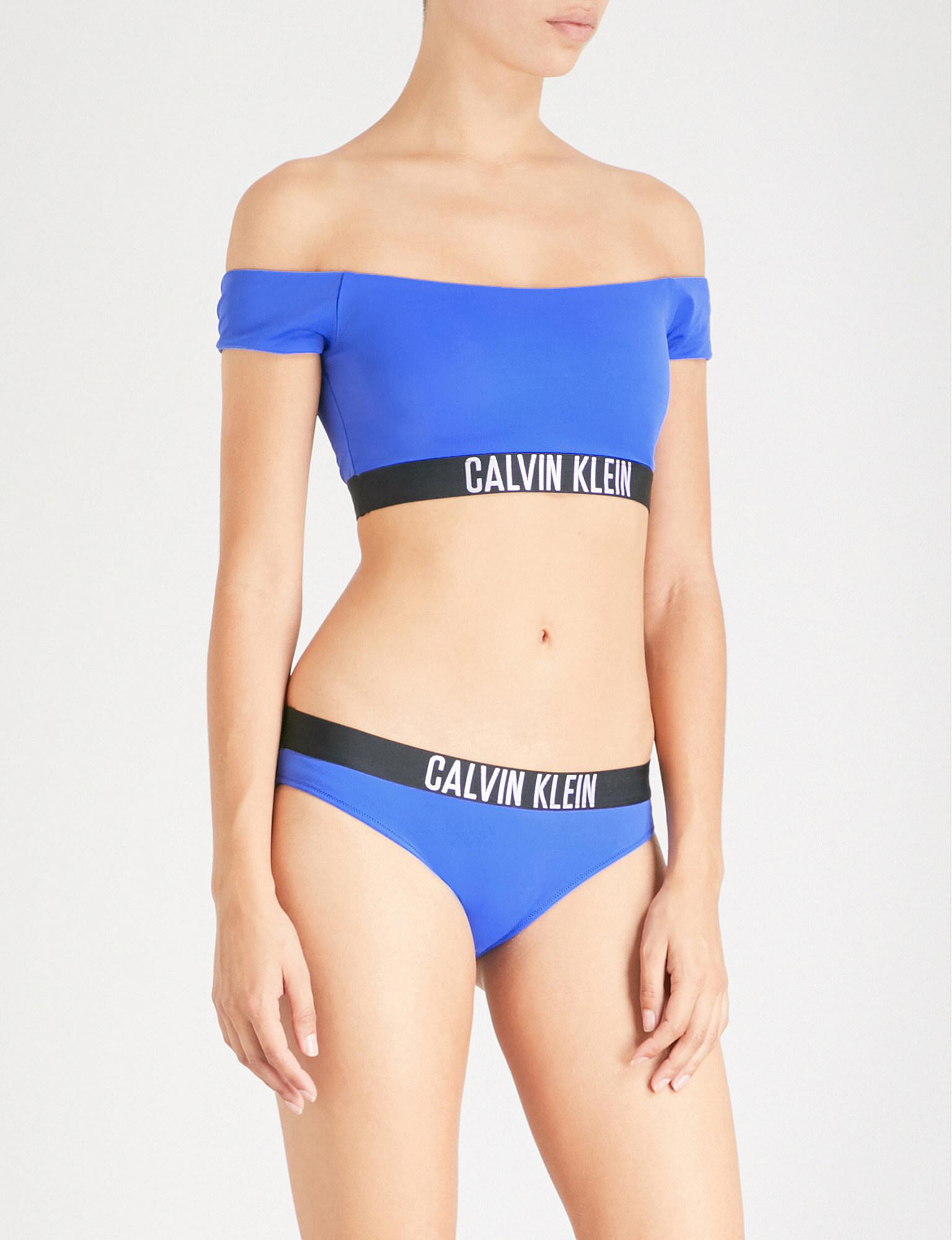 calvin klein blue bikini top