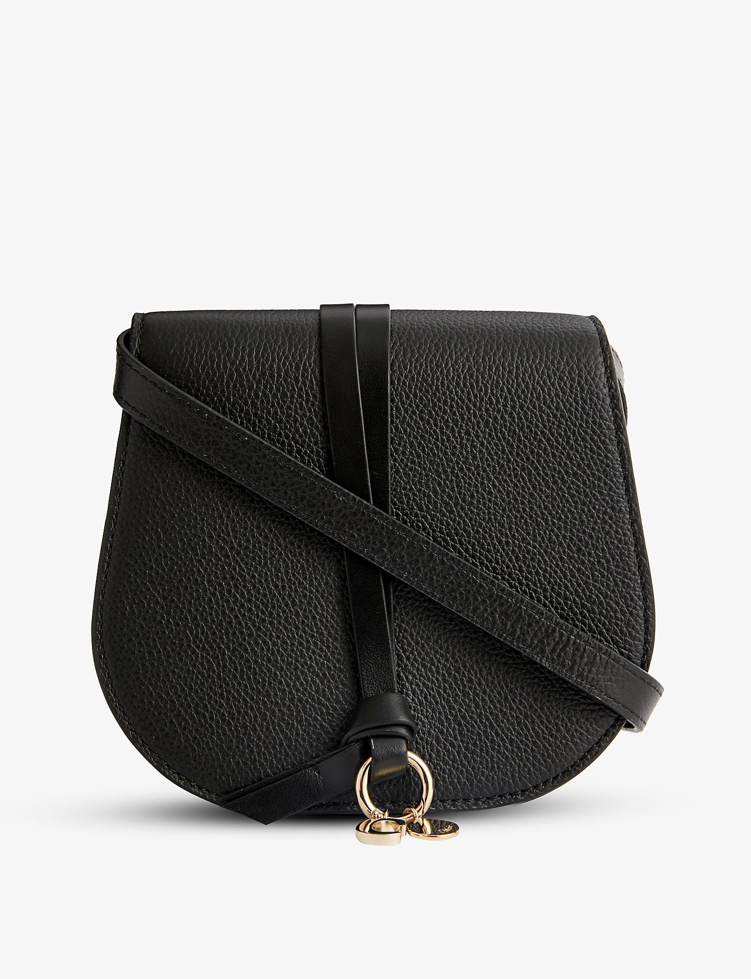 Chloé Alphabet Brandplaque Leather Crossbody Bag in Black Lyst