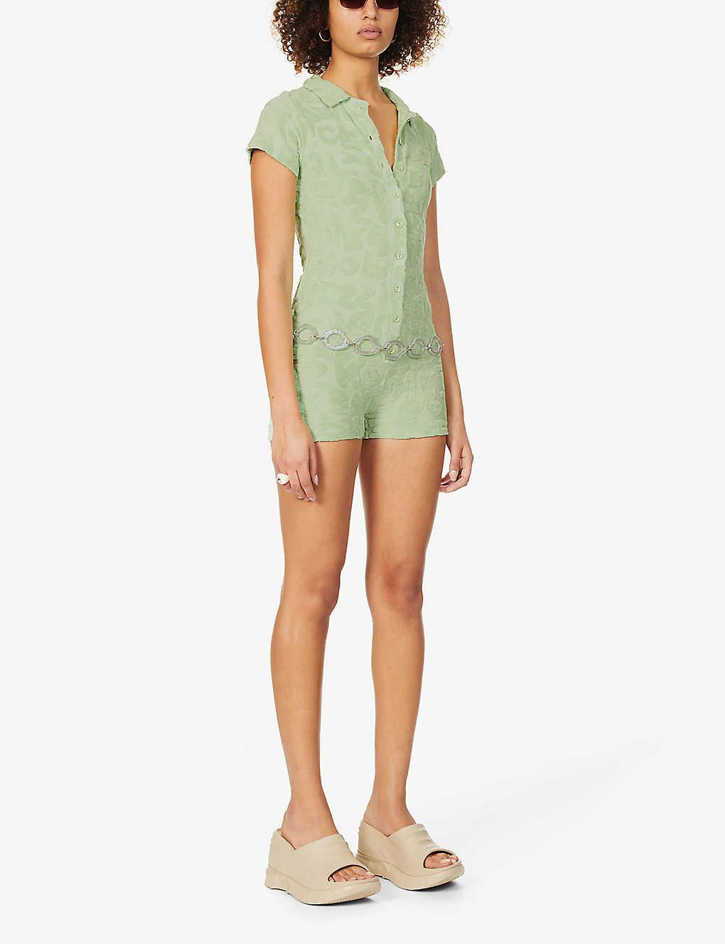Jaded London Floral-embossed Cotton 